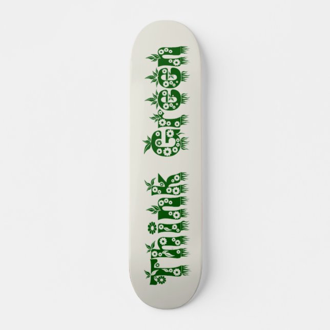 "Tänk grönt" Skateboard Bräda 19,5 Cm (Framsida)