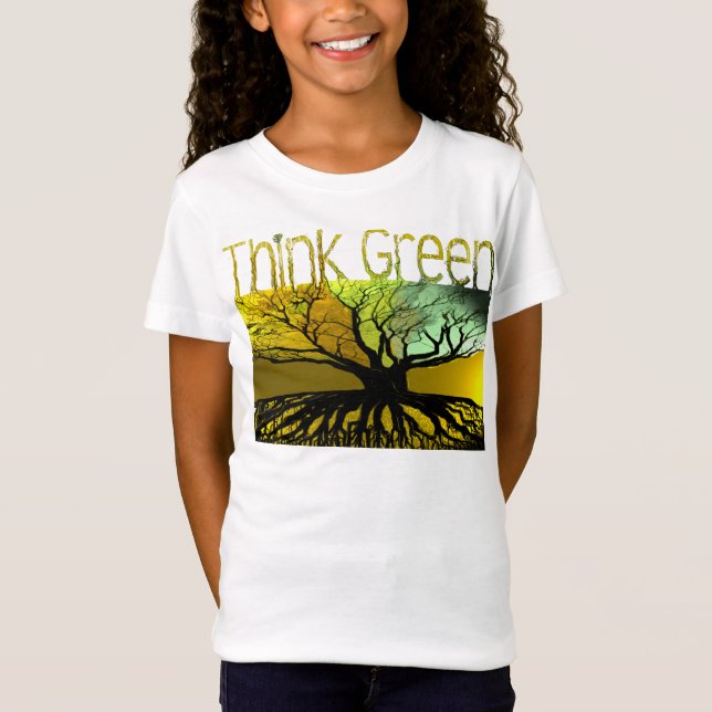 Tänk grönt tee shirt (Framsida)