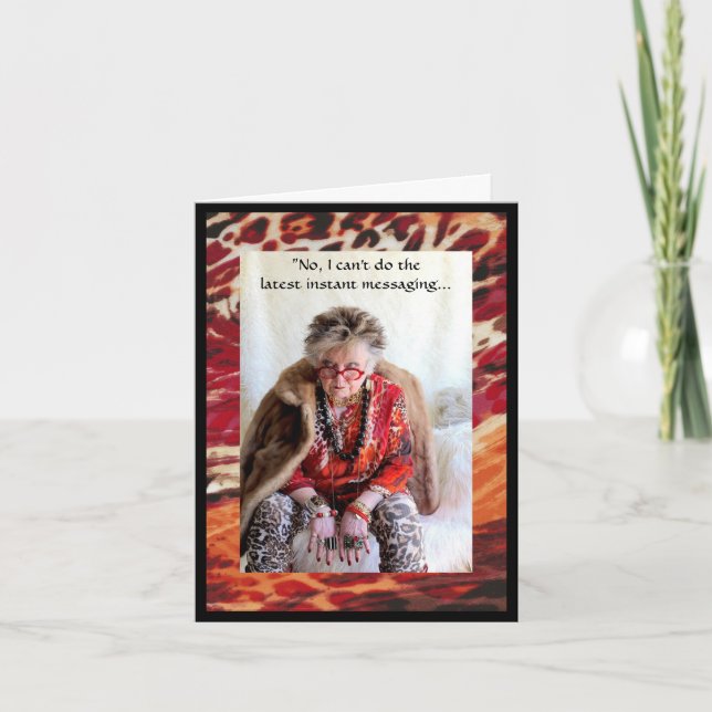 Tänk humoristiskt på snabbmeddelanden kort (Framsida)