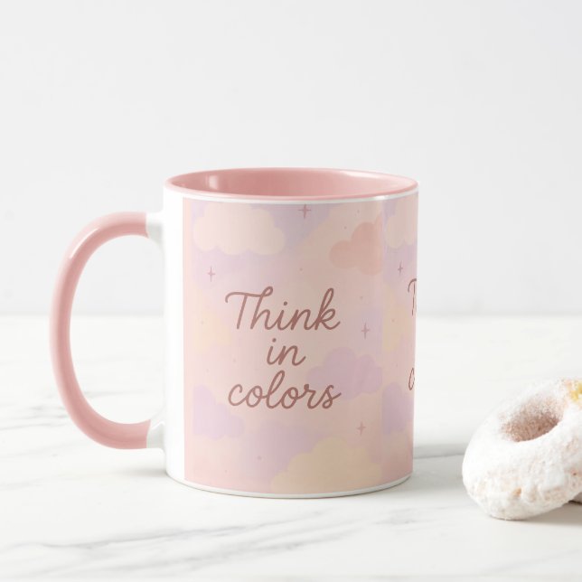 Tänk i Färger – Pastell Estetisk Motivering Mugg (Med munk)
