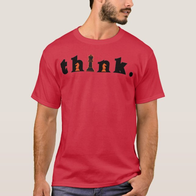 Tänk i schackpjäser retro t shirt (Framsida)