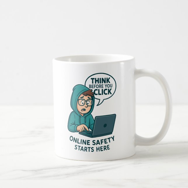 Tänk Innan Du Klickar - Medvetenhet om Säkerhet On Kaffemugg (Höger)