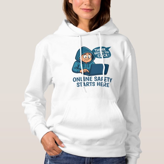 Tänk Innan Du Klickar - Medvetenhet om Säkerhet On T Shirt (Framsida)
