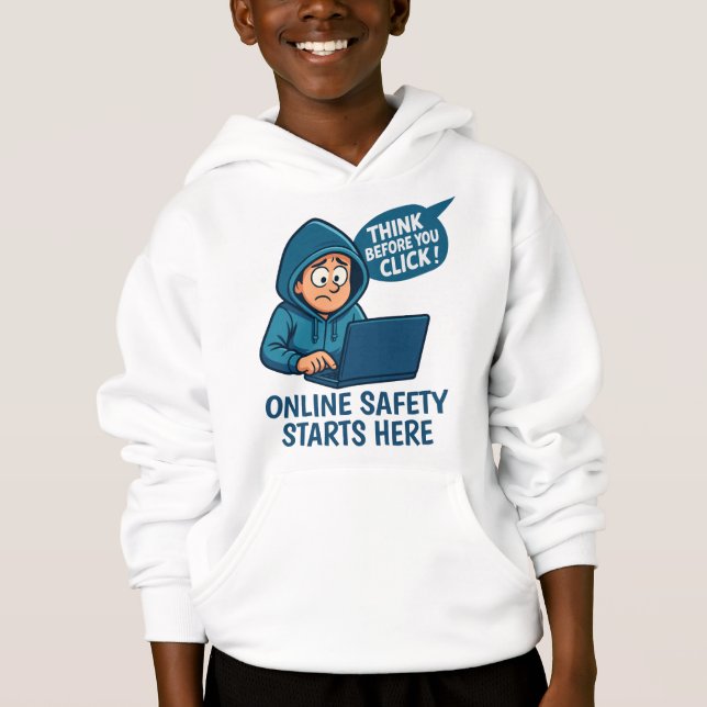 Tänk Innan Du Klickar - Medvetenhet om Säkerhet On T Shirt (Framsida)