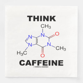 Tänk Koffein (Koffein Kemisk Molekyl) Pappersservett