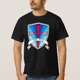Tank Main Gamer Blue Red Tecknad Shield T Shirt