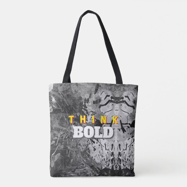 TÄNK MODIGT Abstrakt totebag Tygkasse (Baksida)