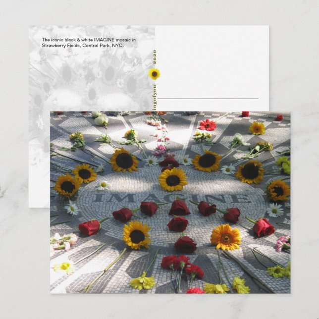 Tänk mosaik, Strawberry Fields, NY - H Vykort (Fram/baksida)