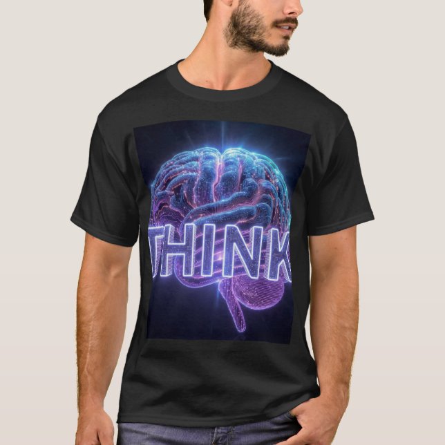 TÄNK Neon Brain Present - AI Tech Programmer Mug S T Shirt (Framsida)