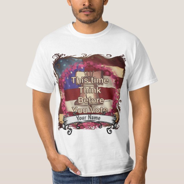 Tänk och rösta  t shirt (Framsida)
