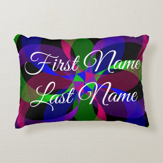 Tänk om 3D 2D-fyllning för geometrisk hybridkontur Prydnadskudde (Framsidan)