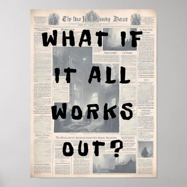 Tänk om allt fungerar bra - Retro Newspaper Stil Poster (Framsidan)