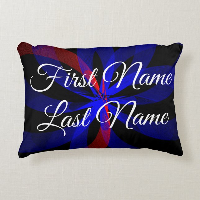 Tänk om blåbärscentrets geometriska dekorfärg fyll prydnadskudde (Framsidan)