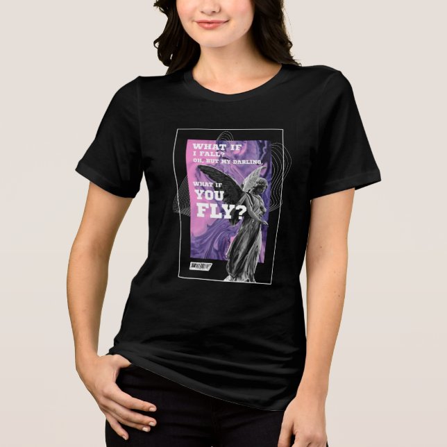 Tänk Om Du Flyger Motivations-typografi T-shirt (Framsida)
