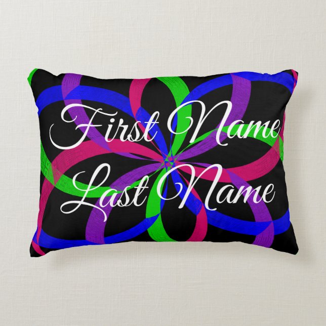 Tänk om färgfull geometrisk dekorfärg för Figur 8  Prydnadskudde (Framsidan)