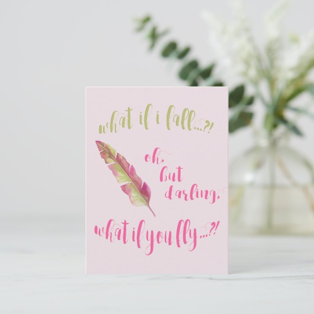 Tänk om jag faller? - inspirationsoffert vykort (Stående Fram)