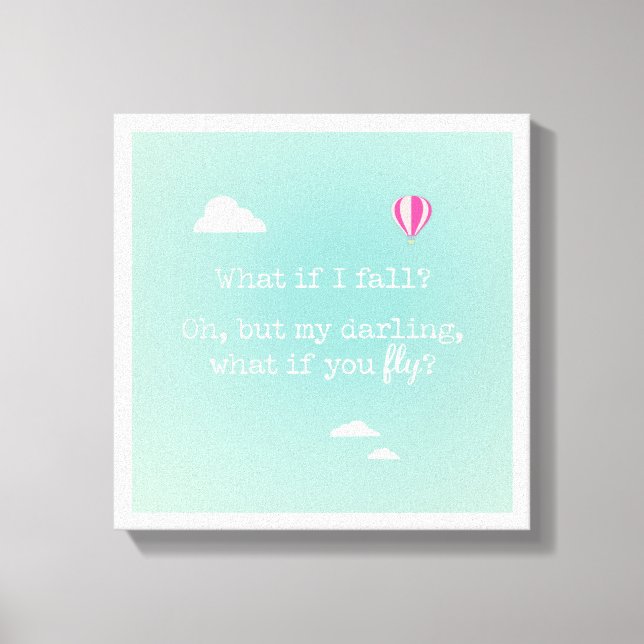 "Tänk om jag faller, men min älskling, tänk om du  Canvastryck (Framsida)