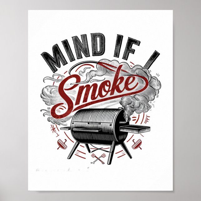 Tänk om jag röker på Bbq Smoke Poster (Framsidan)