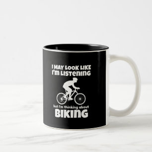 Tänk på Biking Funny Två-Tonad Mugg
