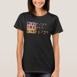 Tänk På Blind Braille Stöd Blinda Människor Dag Bl T Shirt