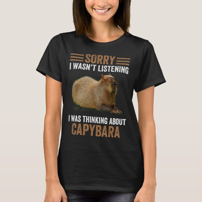 Tänk på Capybaras Graphic Capibara Rodent T Shirt (Framsida)
