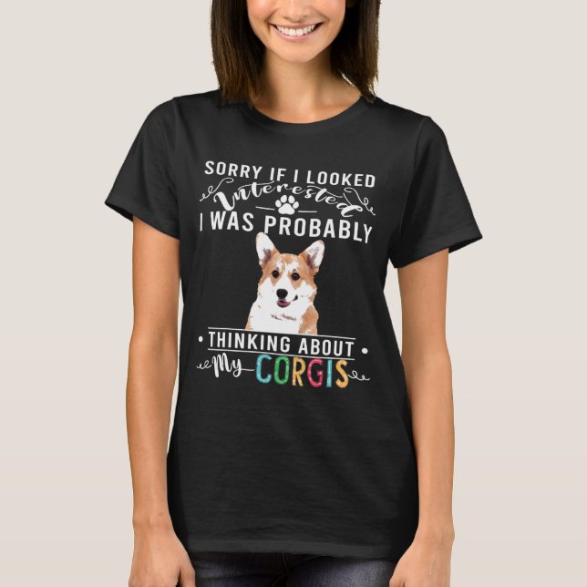 Tänk på Corgis Cute Corgi T Shirt (Framsida)