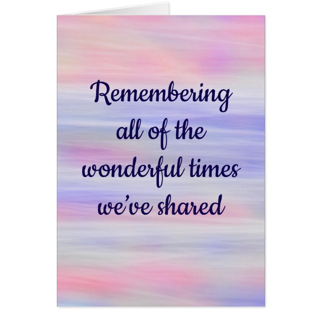 Tänk på de underbara tiderna.. hälsningskort (Framsidan)