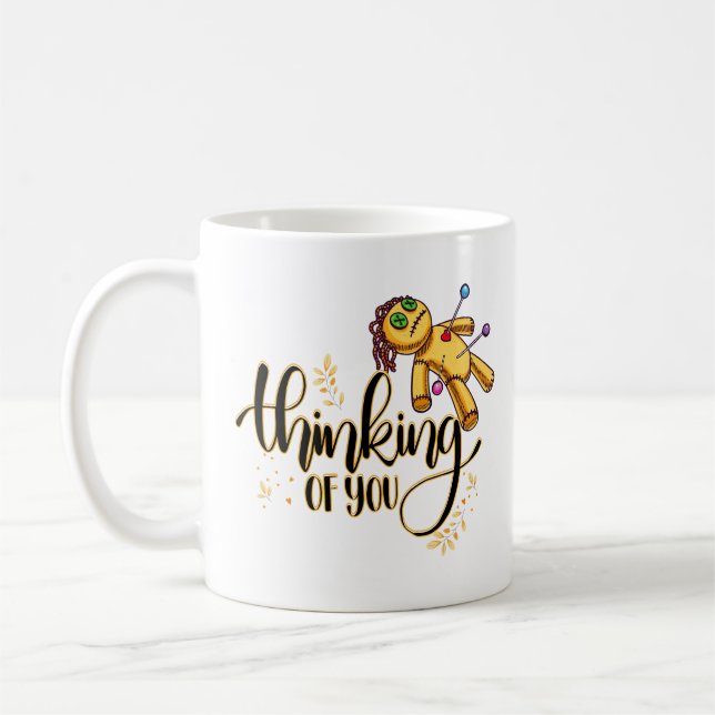 Tänk på dig för Halloween Voodoo Doll. Kaffemugg (Vänster)