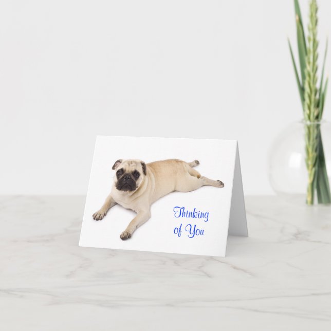 Tänk på dig Pug Blank Notkort Kort (Framsida)
