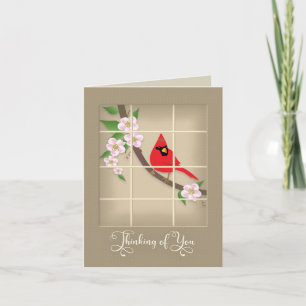 Tänk på dig, Red Cardinal/Apple-Blommar Kort