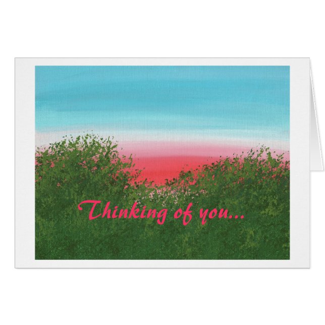 Tänk på dig, Red Sunset Greeting Cards Hälsningskort (Framsidan Horizontal)
