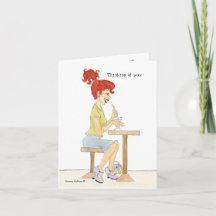 Tänk på dig Soda Girl Note Card