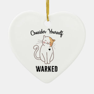 Tänk på din egen varnade ondskefull Cat Julgransprydnad Keramik