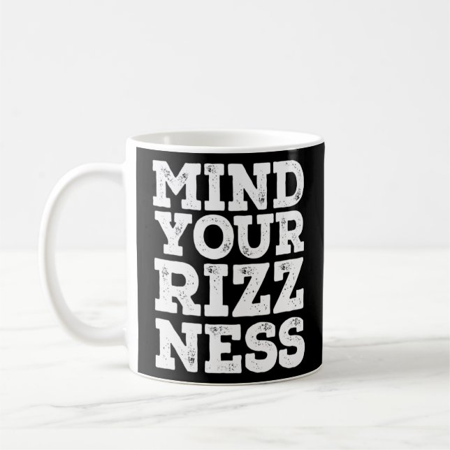 Tänk på din Rizzness Rizz Big Game Charisma Charis Kaffemugg (Vänster)