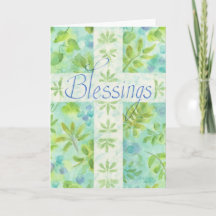 Tänk på ditt blåa Kor Blessings-hälsningskort