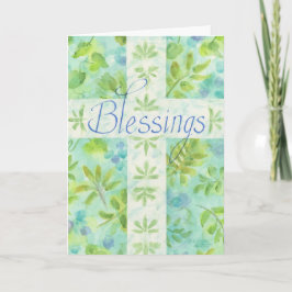Tänk på ditt blåa Kor Blessings-hälsningskort Helgkort