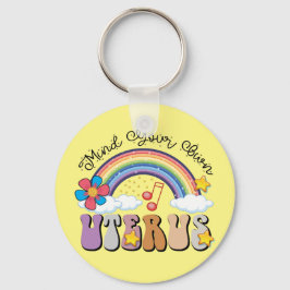 Tänk på ditt eget Uterus Feminist Pro-regnbåge Nyckelring
