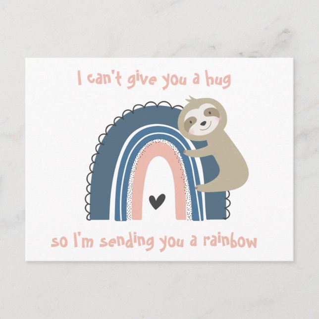 Tänk på ditt Rainbow Sloth Post Card Vykort (Framsida)