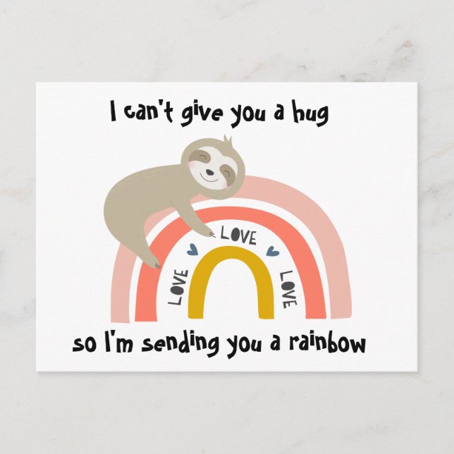 Tänk på ditt Rainbow Sloth Post Card Vykort (Framsida)