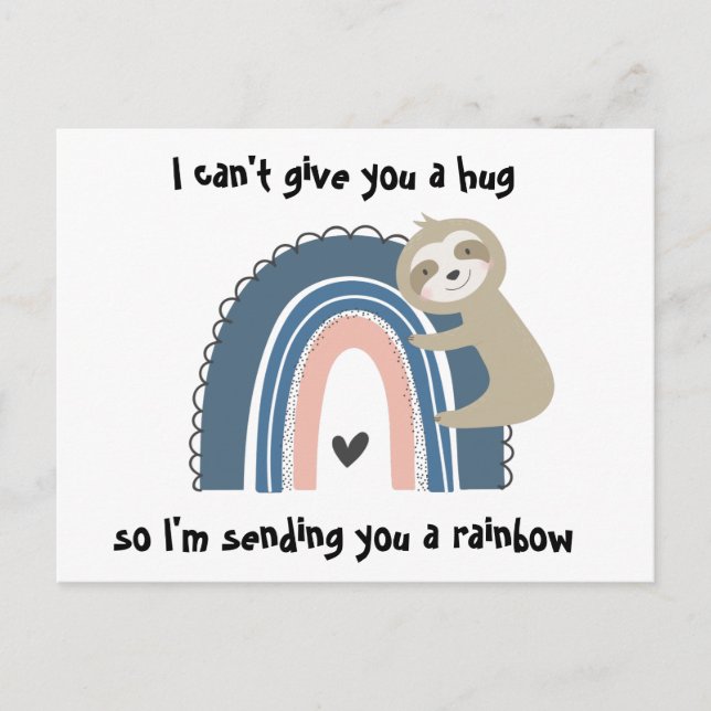 Tänk på ditt Rainbow Sloth Post Card Vykort (Framsida)