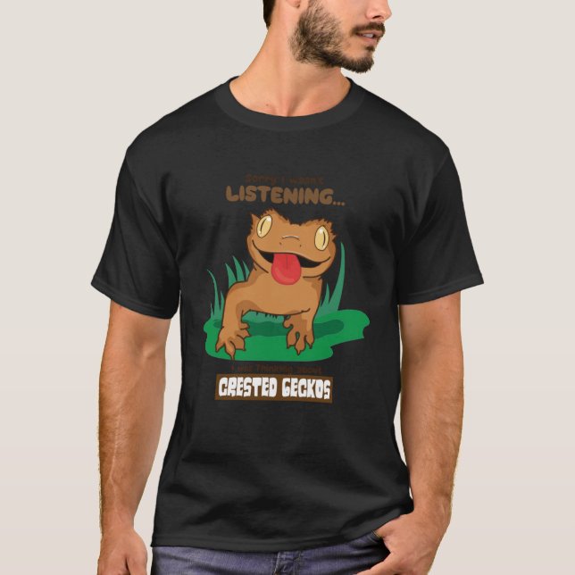 Tänk på Geckos Cute Lizard Reptile Animals T Shirt (Framsida)