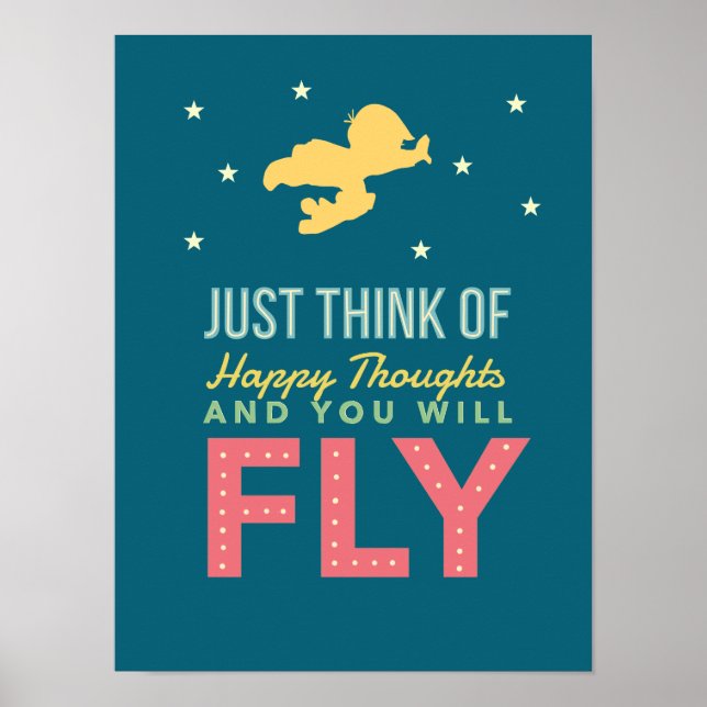Tänk på glada tankar och du kommer att flyga poster (Framsidan)