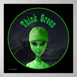 Tänk på Green ET Poster