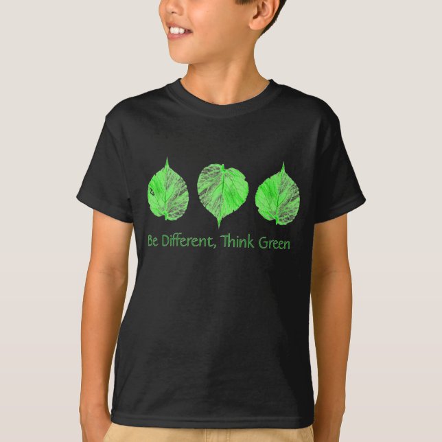 Tänk på grön Återvinna, Jorden Dag Kids T Shirt (Framsida)