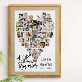 Tänk på Hjärtformade 51 fotominnesstund Poster