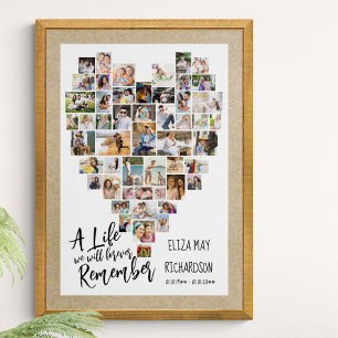 Tänk på Hjärtformade 51 fotominnesstund Poster