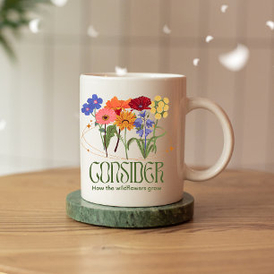Tänk på hur Wildblommor växer upp i Mugg