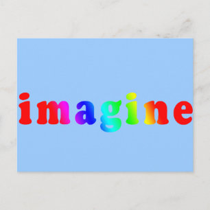 Tänk på Rainbow Färg Lettering Vykort