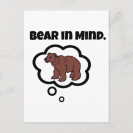 Tänk på – Rolig seriebjörn med ordlek design Vykort