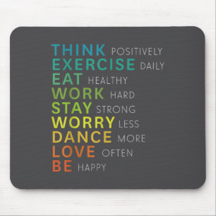 Tänk Positivt Bekräftande Inspirerande Motiverande Musmatta